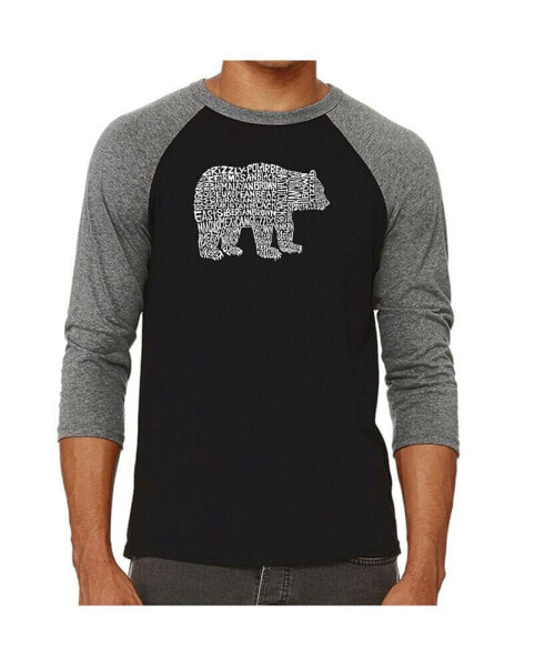 Bear Species Men's Raglan Word Art T-shirt