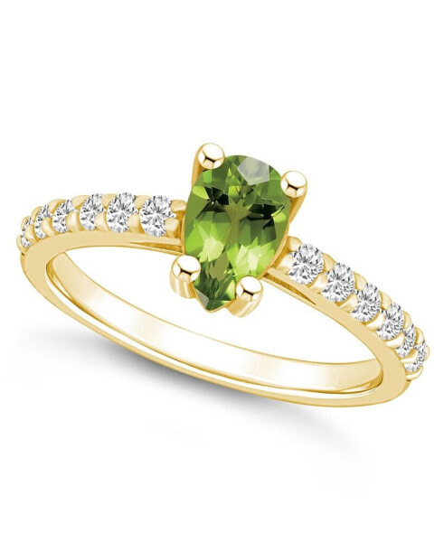 Кольцо Macy's Peridot and Diamond Gold