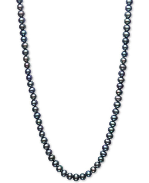 Macy's dyed Black Cultured Freshwater Pearl (5mm) 100" Endless Strand Necklace
