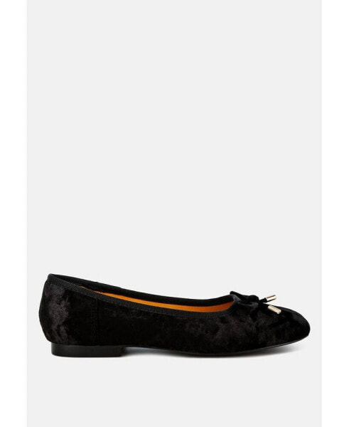 Buckrose Velvet Bow Ballerinas