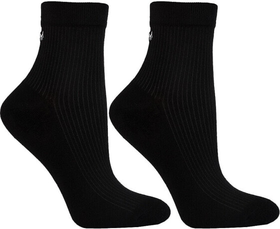 Kurze gerippte Damensocken 3/4 schwarz