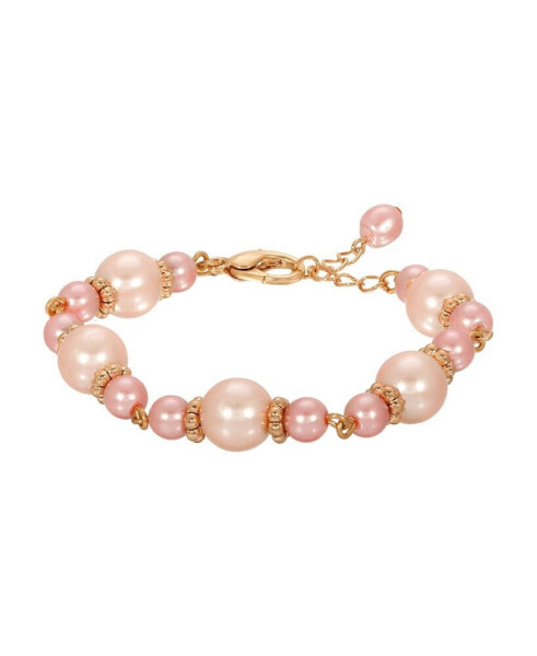 Pink Imitation Pearl Bracelet