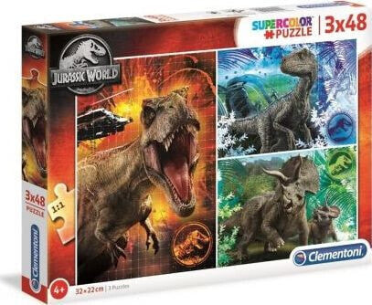 Clementoni Puzzle 3x48 elementów Jurassic World (25250)