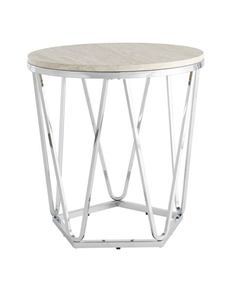 Lunia Faux Stone Round Side Table