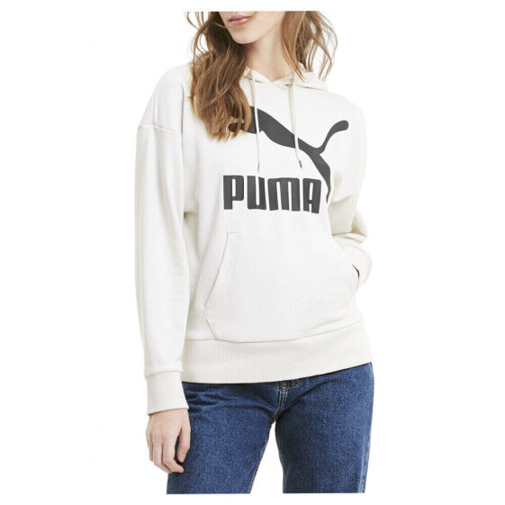 Puma Classics Logo Pullover Hoodie Womens Grey Casual Outerwear 59763805