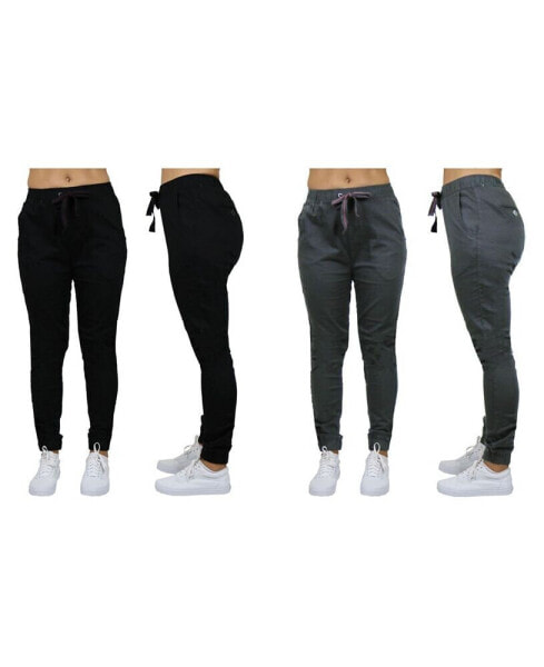 Women's Basic Stretch Twill Joggers, Pack of 2