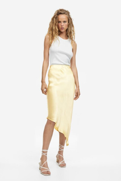 Asymmetric Satin Skirt