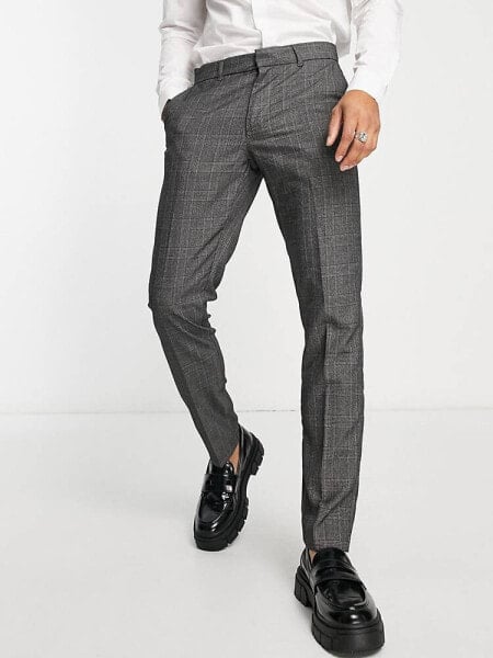 New Look skinny smart trouser in grey check