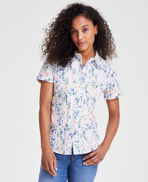 Women's Garden Floral Cotton Camp Shirt