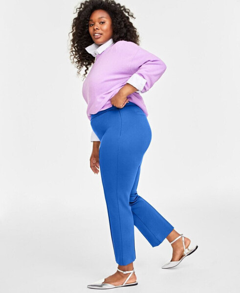 Plus Size Ponté Kick-Flare Ankle Pants, Regular and Short Length, Created for Macy's