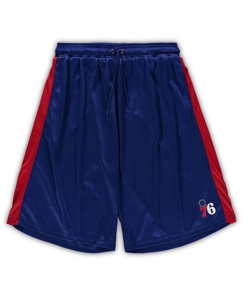 Men's Royal, Red Philadelphia 76ers Big and Tall Performance Shorts