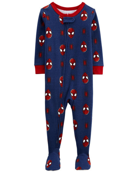 Toddler 1-Piece Spider-Man 100% Snug Fit Cotton Footie Pajamas 5T