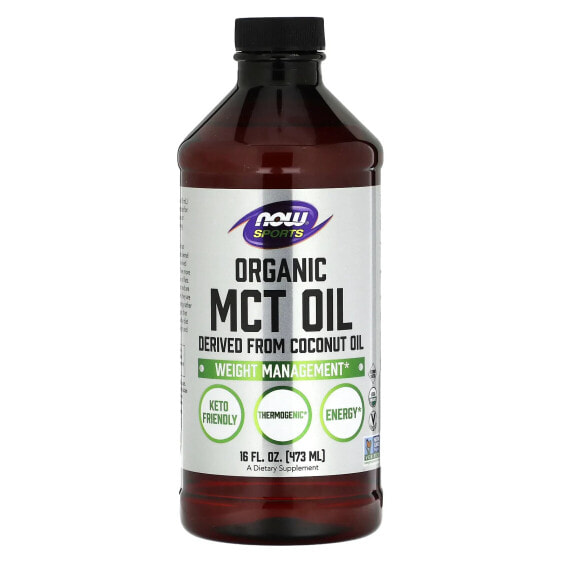 Витаминно-минеральный комплекс для похудения и контроля веса NOW Sports, Organic MCT Oil, 16 жидких унций (473 мл)
