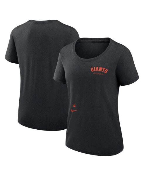 Women's Black San Francisco Giants Authentic Collection Performance Scoop Neck T-shirt