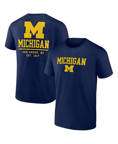 Men's Navy Michigan Wolverines Game Day 2-Hit T-shirt