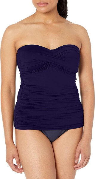 Anne Cole 283951 Women's Twist Front Shirred Bandeau Tankini Swim Top, Size M