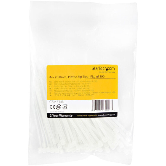 Nylon Cable Ties Startech CBMZT4N White (100 Units)