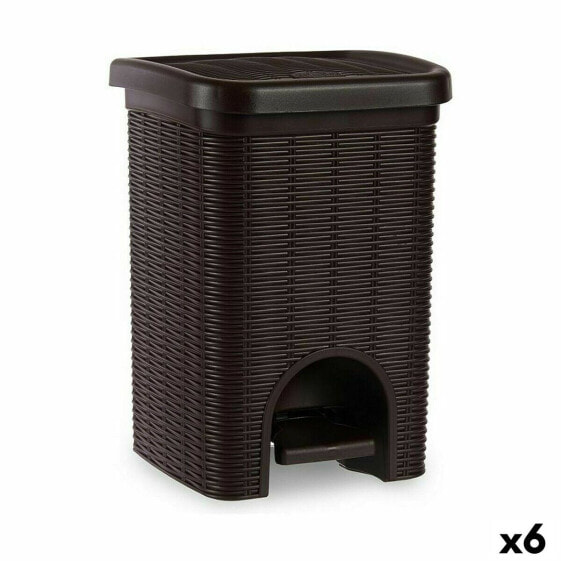 Pedal bin Stefanplast Elegance Brown Plastic 6 L (6 Units)