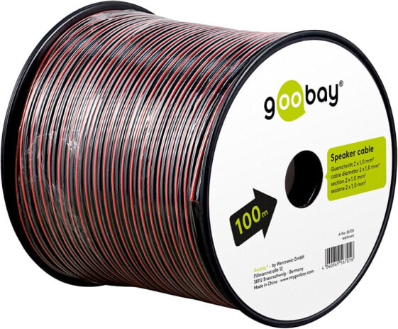 Wentronic Goobay Lautsprecherkabel rot/schwarz CCA 100 m 56705 - Cable