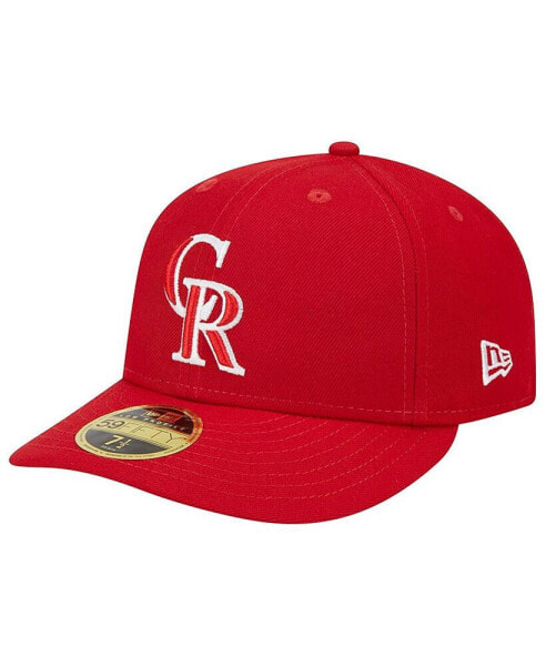 Men's Scarlet Colorado Rockies Low Profile 59FIFTY Fitted Hat