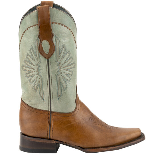 Ferrini Santa Fe Square Toe Cowboy Mens Brown, Green Casual Boots 12871-55