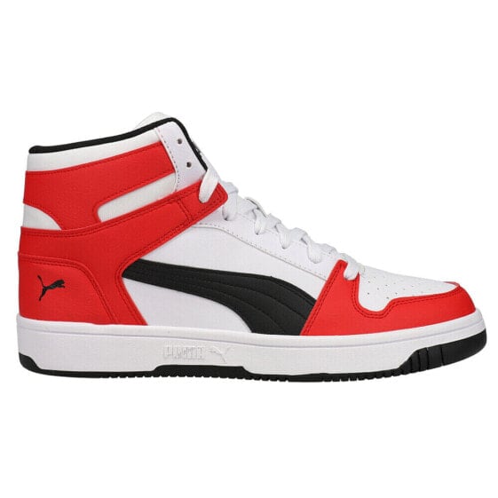 Puma Rebound Layup Wide High Top Mens Black, Red, White Sneakers Casual Shoes 3