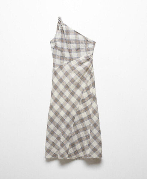 Women's Checkered Asymmetrical Dress