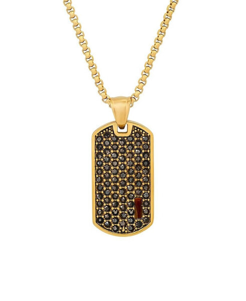 Подвеска STEELTIME Gold Plated Diamonds Tiger Eye