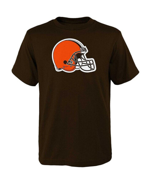 Big Boys Brown Cleveland Browns Primary Logo T-shirt