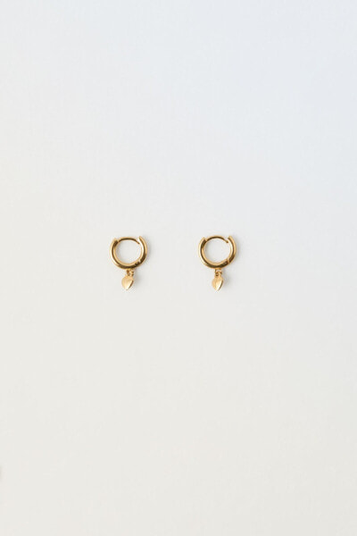 HEART HOOP EARRINGS PLATED IN 24K GOLD