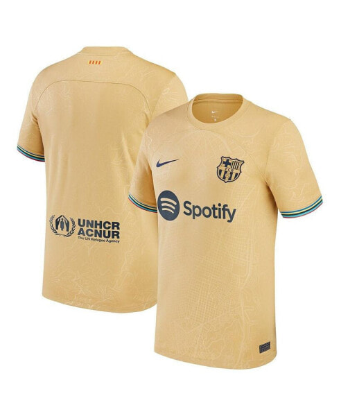 Men's Yellow Barcelona 2022/23 Away Replica Blank Jersey