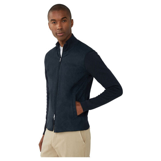 HACKETT Faux Suede Hyb Full Zip Sweater