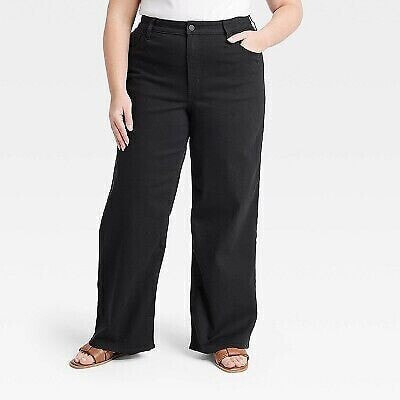 Women's High-Rise Wide Leg Jeans - Universal Thread Black 22