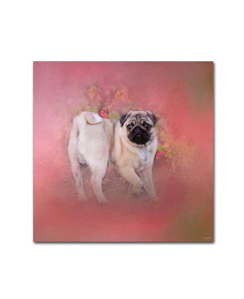 Jai Johnson 'Pug In The Garden' Canvas Art - 18" x 18" x 2"