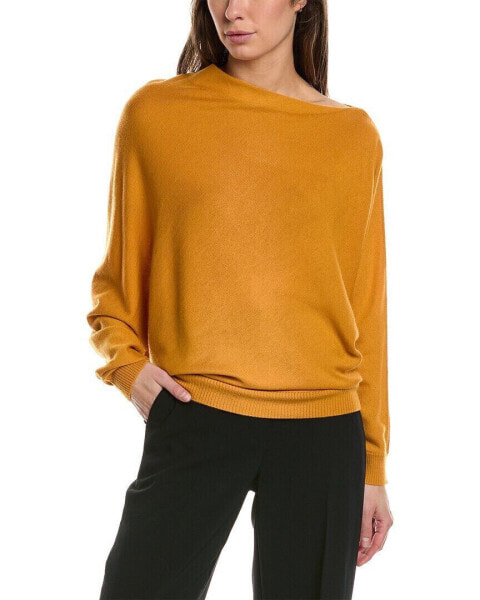 Lafayette 148 New York Draped Asymmetric Cashmere Pullover Women's Yellow Xxs