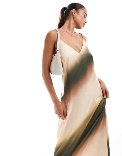 ONLY maxi slip dress in ombre print