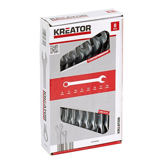 KREATOR KRT500008 8-19 mm Combination Wrench Set 8 Units