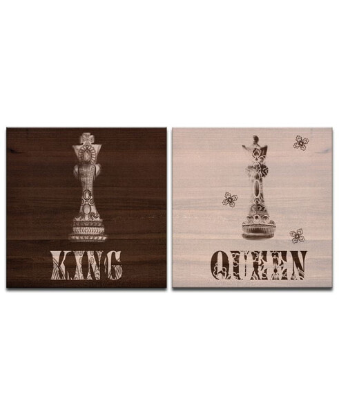 'King & Queen' 2-Pc. Canvas Wall Decor Set
