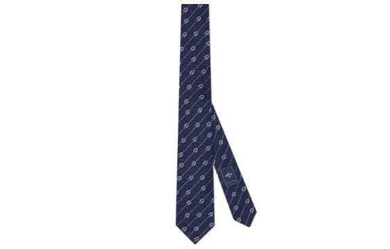 Галстук GUCCI Silk Wool Tie Blue Gem 624059-4E609