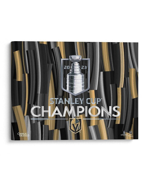 Vegas Golden Knights Stretched 16" x 20" 2023 Stanley Cup Finals Champions Canvas Giclee Print - Art by Charlie Turano III