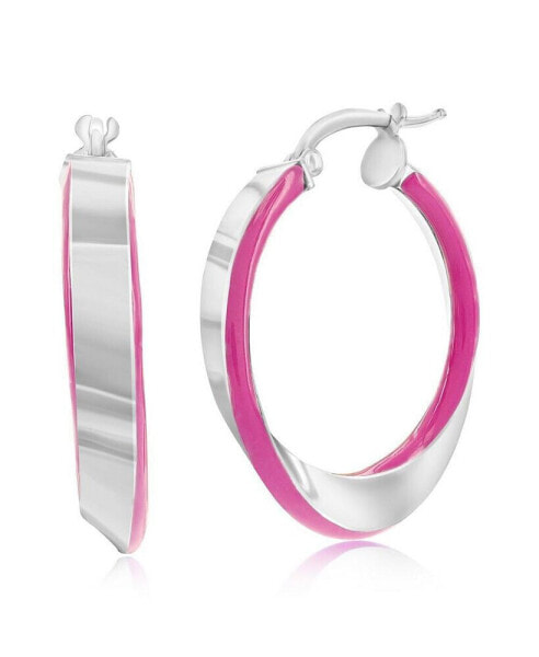 Серьги Simona Enamel Twist Hoops