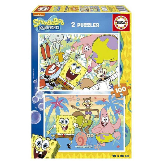 EDUCA BORRAS 2X100 Pieces Bob Esponja Wooden Puzzle