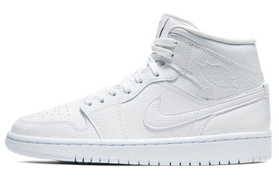 Jordan Air Jordan 1 Mid 中帮 复古篮球鞋 女款 白鳄鱼 / Кроссовки Jordan Air Jordan BQ6472-110