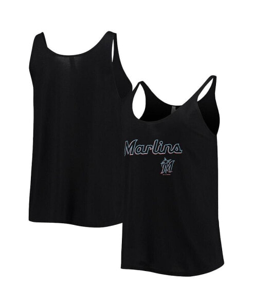 Women's Black Miami Marlins Slouchy Tank Top