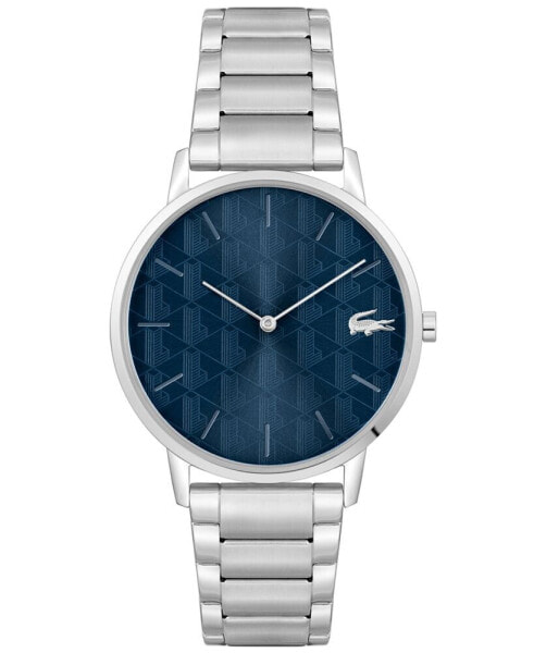 Men's Crocorigin Quartz Silver-Tone Stainless Steel Bracelet Watch 40mm