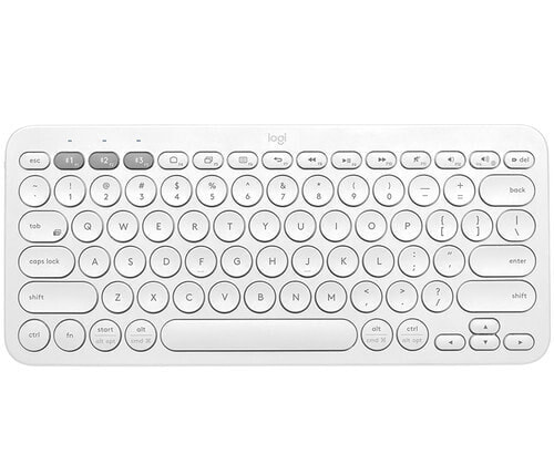 Logitech K380 Multi-Device Bluetooth Keyboard - Mini - Bluetooth - QWERTZ - White
