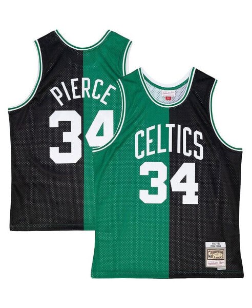 Men's Paul Pierce Black, Kelly Green Boston Celtics Hardwood Classics 2007-08 Split Swingman Jersey