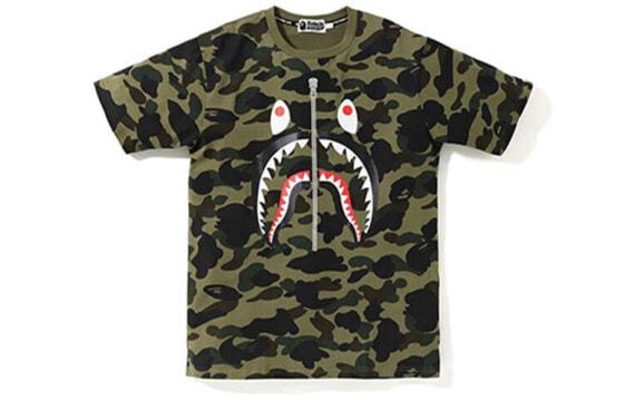 BAPE 1ST Camo Shark Tee PONR 短袖T恤 男女同款 绿迷彩 送礼推荐 / Футболка BAPE 1ST Camo Shark Tee PONR T 1F30-109-007