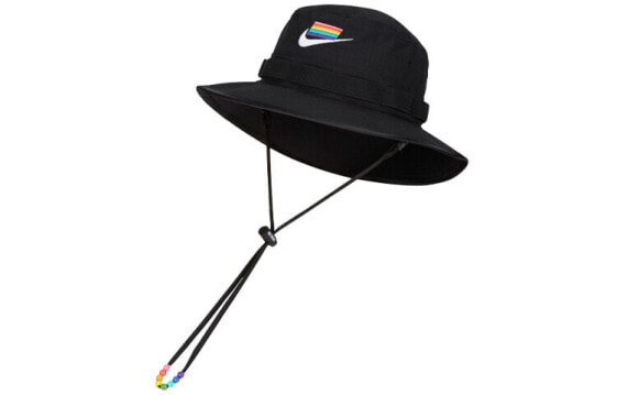 Nike 时尚个性彩虹Logo 渔夫帽 男女同款 黑色 运动遮阳 / Шляпа рыбака Nike CZ6232-010