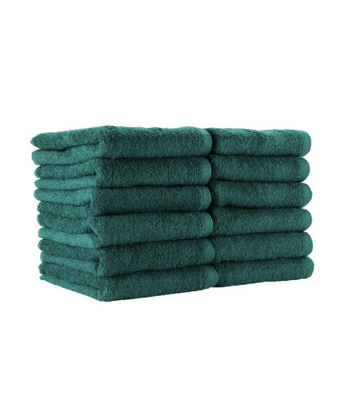 Bleach-Safe Cotton Salon Towels (12 Pack), Jr. Size 16x27 in., Solid Color, Absorbent Hair Drying Towel, Perfect for Salon and Spa